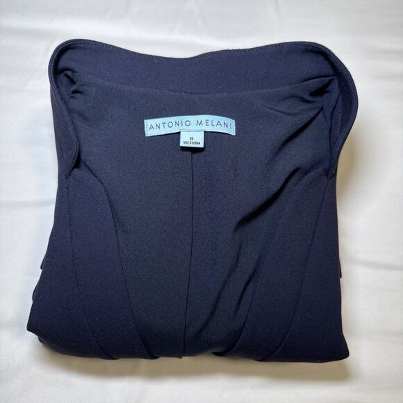 Antonio Melani Womens 8 Navy Blue 1 Button Layered Business Career Blazer EUC - Picture 15 of 15